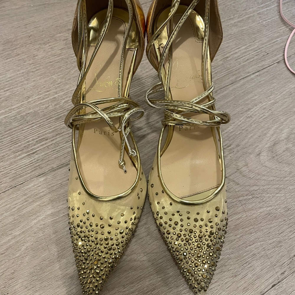 Elegant Gold Studded Women's Shoes